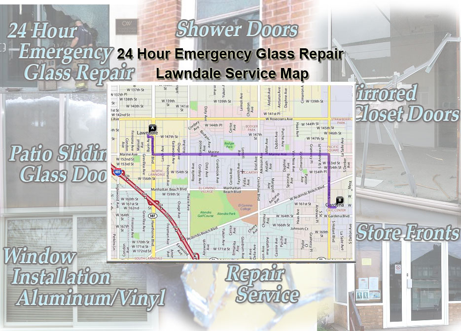 24 Hour Emergency Glass Repair Window Installation/Glass Shower Doors/Store Fronts/Sliding Glass Patio Doors LawndaleService Map